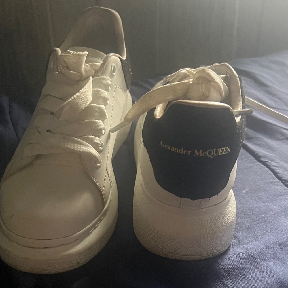 Alexander McQueen White and Black Sneakers with Iconic Design